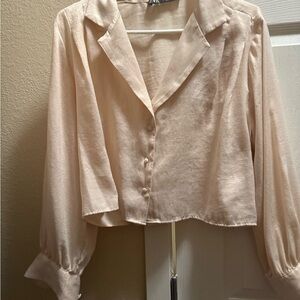 Zara Cream Button Down Shirt